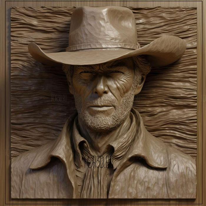 clint eastwood 3 stl model for CNC